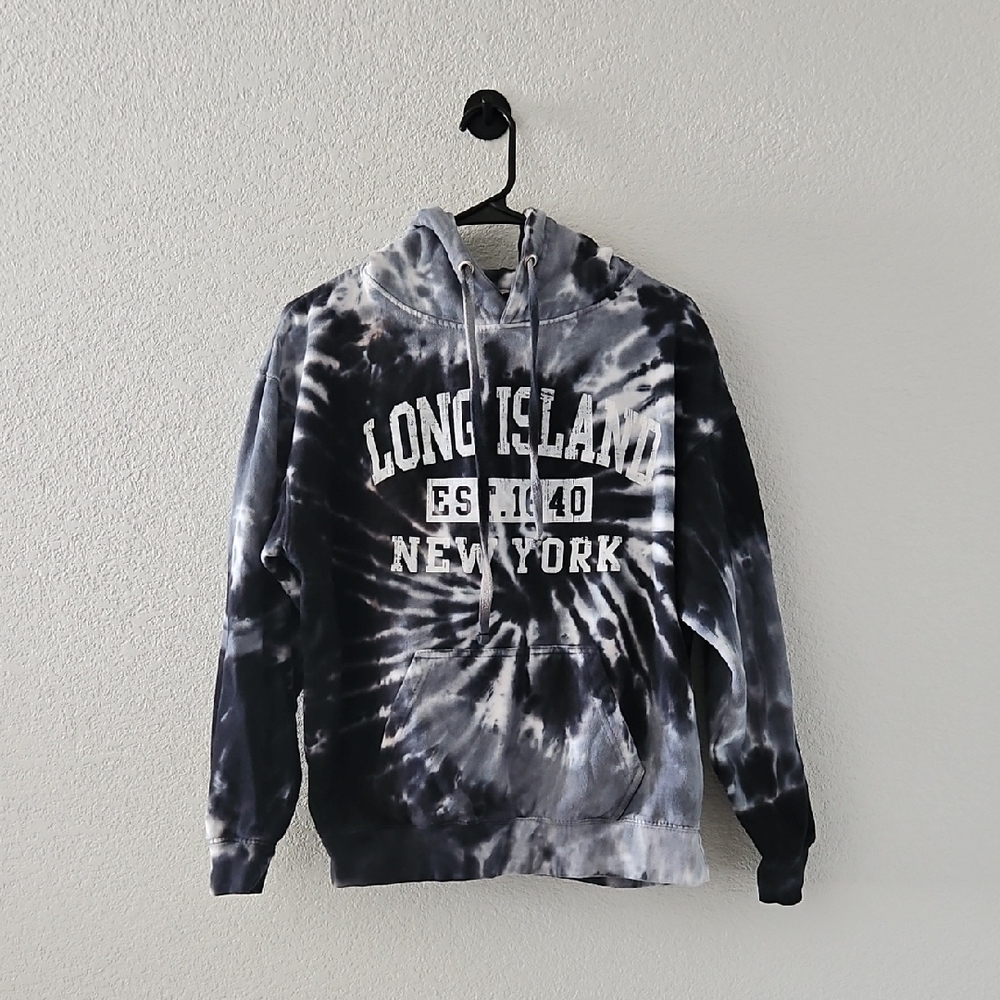 Isaac's Designs Sports Long Island New York Pullover Tie Dye Sweatshirt L Blue